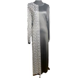 Womens Plus| Black And White Patterned Dress. |BB- Dsst-1